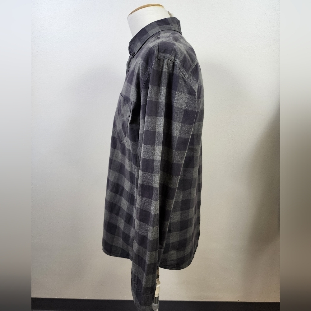 Billy Reid Men's Gray Plaid Long Sleeve Shirt Standard Button UpPocket, sz LD - Picture 7 of 16